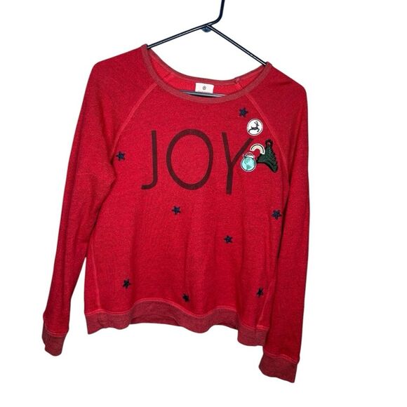 Sundry red Joy Crewneck ugly Christmas sweatshirt Size 0 XS - Picture 1 of 5